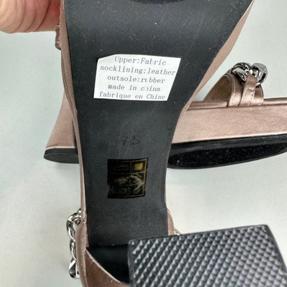 Jeffrey Campbell Silverlake Platform Heel in Taupe Satin Silver - Picture 11 of 13